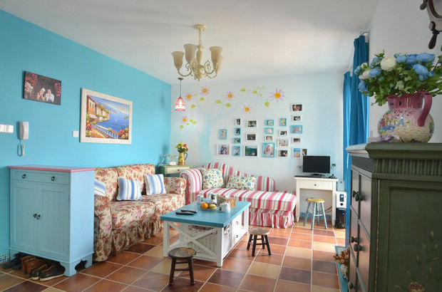 田園地中海混搭婚房 尤愛藍(lán)色小清新風(fēng)格裝修